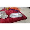 Image 5 : Vintage Mexican Themed Drinking Glasses with Chrome Serving Tray