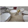 Image 7 : Northwest Territorial Airways Ltd. White China Plates with Gold Trim and Logo, plus Cream and Sugar