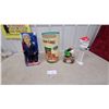 Image 1 : Bill Clinton Talking Doll, Lincoln Logs Frontier Explorer Set, Parrot Clock, Giant PEZ Dispenser