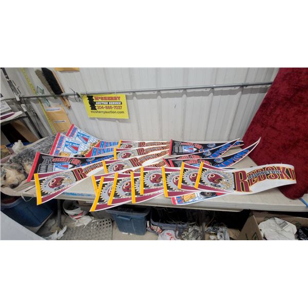 Lot of Sports Pennants - Washington Redskins NFL & Ny Rangers 1994 Stanley Cup Champions 21x