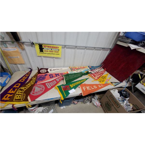 Vintage Felt Pennant Collection - Universities & Locations Including Ohio State, SMU, Brandon, Kelo