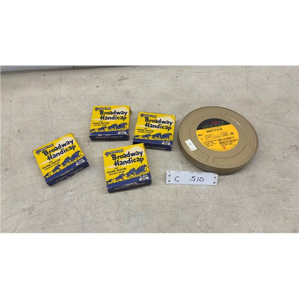 4 Official Films Broadway Handicap 16mm Sound Film Reels the Home Movie Racing Game & Kodak Vision2