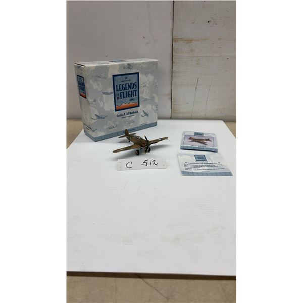 Hallmark Legends in Flight Curtiss P-40 Warhawk Diecast Model with COA, Numbered Edition, 6" X 6