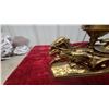 Image 3 : Art Deco Roman Chariot Figural Table Lamp with Frosted Glass Globe Shade, Brass