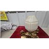 Image 5 : Art Deco Roman Chariot Figural Table Lamp with Frosted Glass Globe Shade, Brass