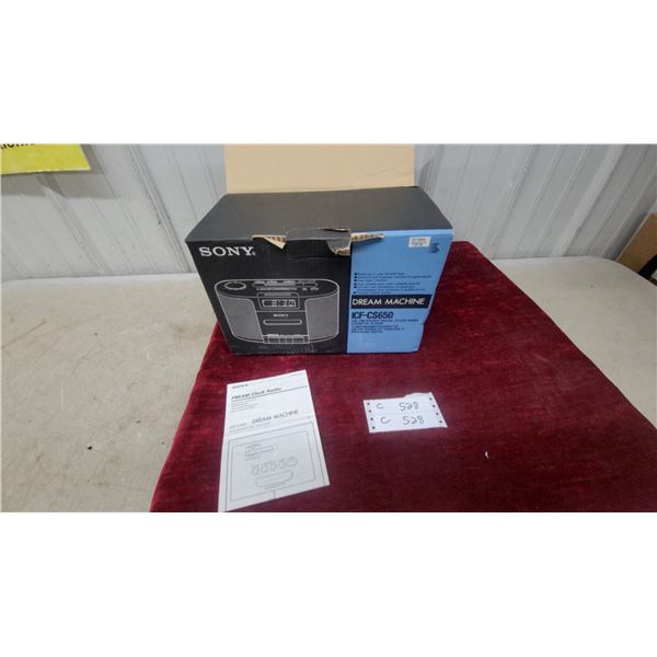 Sony ICF-CS650 Dream Machine AM/FM Stereo Clock Radio with Cassette Player N.O.S. with Box