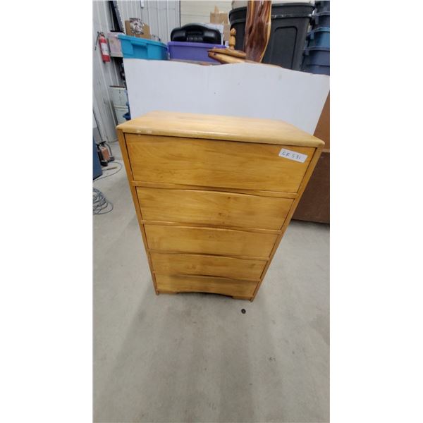 Wooden 4-Drawer Dresser Chest, Blonde/Natural Finish, Handleless Design 39 x 25 x 15.6"