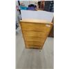 Image 1 : Wooden 4-Drawer Dresser Chest, Blonde/Natural Finish, Handleless Design 39 x 25 x 15.6"