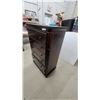 Image 4 : Dark Wood 5-drawer Chest of Drawers with Round Knobs and Bun Feet 54 x 19 x 35"