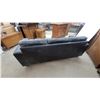 Image 4 : Black Leather Leather style3-seater Sofa with Pillow-Top Cushions 78" Wide