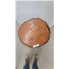 Image 2 : Rustic Live Edge Wood Slice Side Table with Birch Log Pedestal Base 20 x 21"