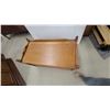 Image 3 : Maple Wood Toy Chest/Blanket Box with Hinged Lid, Ball Finials, and Cutout Handles 21 x 35 x 17"