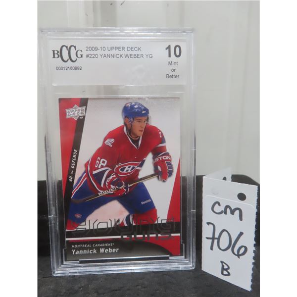 Graded Yannick Weber Rookie Young Guns Card