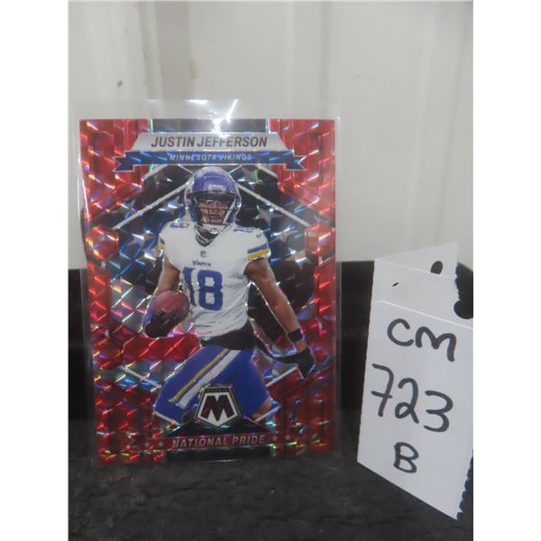 Justin Jefferson Minnesota Vikings Red Mosaic Prizm Card