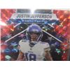 Image 2 : Justin Jefferson Minnesota Vikings Red Mosaic Prizm Card
