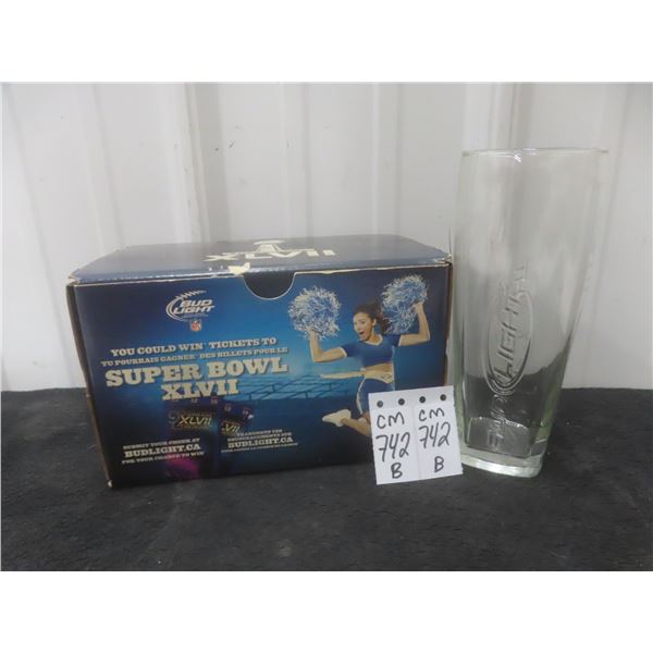 Super Bowl XLVII Bud Light Champion Glass, New in Box