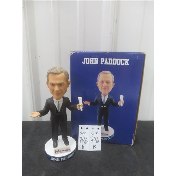 John Paddock Regina Pats Bobblehead, New in Box