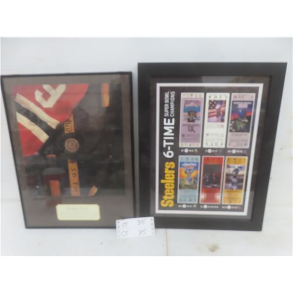 Two Framed Prints, Bobby Hull 13x17" and Steelers 14x18"