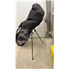 Image 3 : RAM Golf Stand Bag with Clubs, Headcovers (1, 3, 3H, 4H), Black/Gray/Red