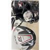 Image 9 : RAM Golf Stand Bag with Clubs, Headcovers (1, 3, 3H, 4H), Black/Gray/Red