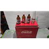 Image 1 : Antique Metal Coca-Cola Cooler 16" x 12" x 7", Drink Bottle and 3 Stubby Beer Bottles