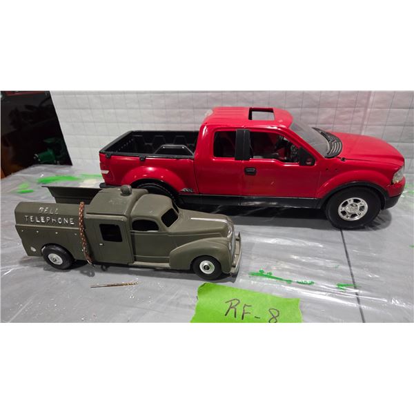 Hubley 9.5" Bell Telephone Truck, Buddy L 15" Ford F150 Truck