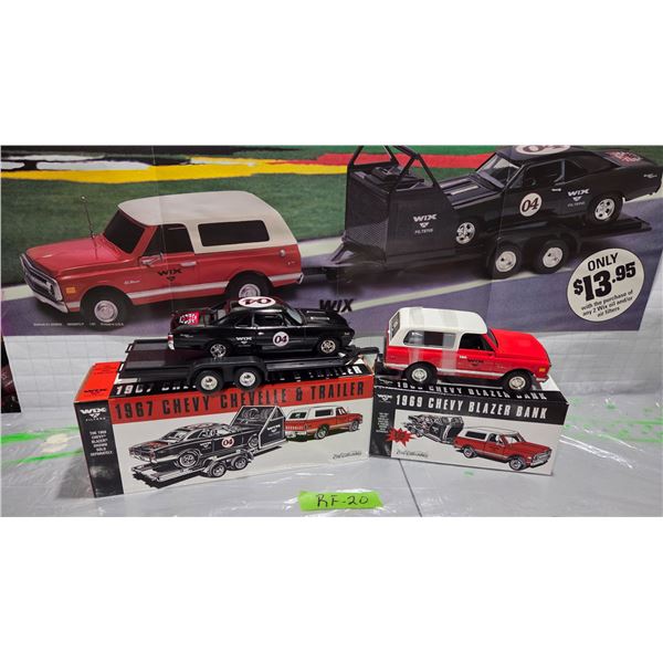 Wix 1969 Chevy Blazer, 1967 Chevelle with Trailer, 1/25th Scale Die-Cast