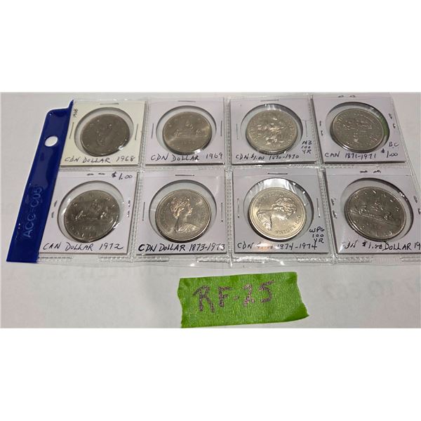 Eight Canada Dollars, 1968, 1969, 1970, 1971, 1972, 1973, 1974, 1975