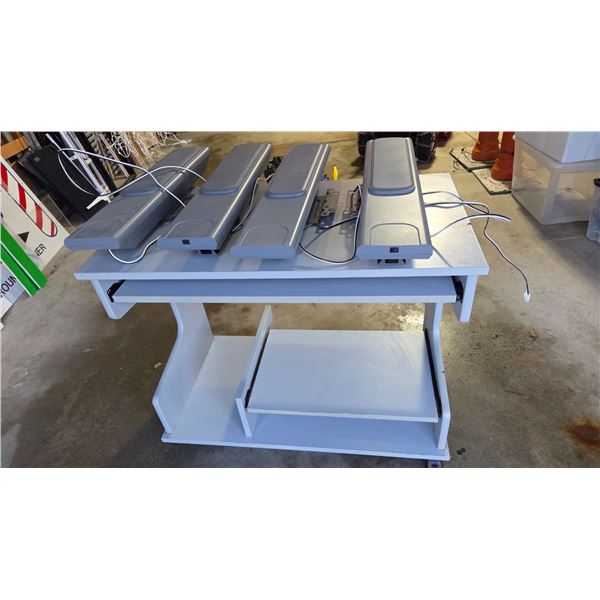 36" Sliding Shelf Work Station on Casters, 4 Smart Board Speakers