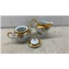 Image 3 : Wiesterling Bavaria 17-Piece Tea Set - Venice Theme, Gold Trim, Teapot/Creamer/Sugar/Cups/Saucers