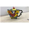 Image 6 : Romero Britto Giftcraft Ceramic Teapot with Heart Design, Model 14072-3123