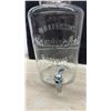 Image 3 : Old Fashioned Nantucket Glassware Co. 2 Gallon Glass Beverage Dispenser with Spigot & Clamp Lid