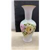 Image 3 : Beryl Signed Hand-Painted Porcelain Vase with Floral Rose Design & Gold Rim