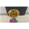 Image 6 : Beryl Signed Hand-Painted Porcelain Vase with Floral Rose Design & Gold Rim