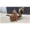 Image 5 : Original Tom Hatton Signed Whimsical Art Teapot with Figural Woman, Curly Hair & Fabric Hat