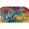 Image 2 : Stained Glass Style Round "Peace" Suncatcher with Animals and Globe Design, Metal Frame 21 1/2"