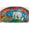 Image 4 : Stained Glass Style Round "Peace" Suncatcher with Animals and Globe Design, Metal Frame 21 1/2"