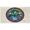 Image 8 : Stained Glass Style Round "Peace" Suncatcher with Animals and Globe Design, Metal Frame 21 1/2"