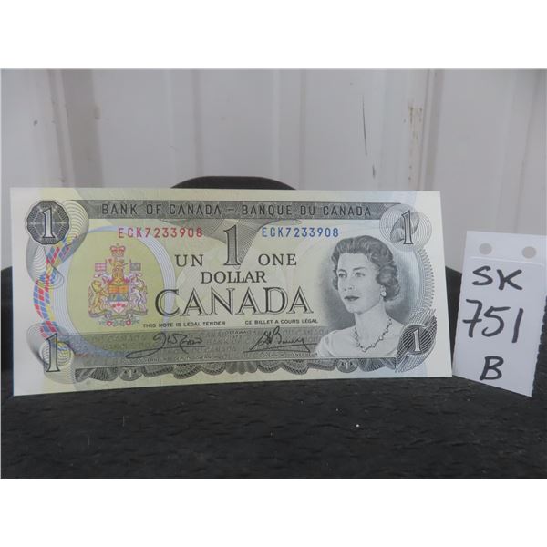 Uncirculated 1973 Canada $1 Bill
