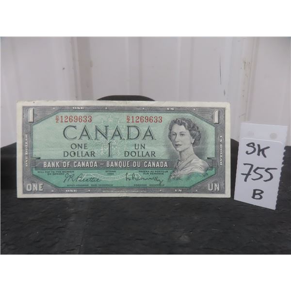 1954 Canada $1 Bill, Very Nice
