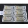 Image 1 : Six Uncirculated 1973 $1 Bills with Consecutive Serial No.
