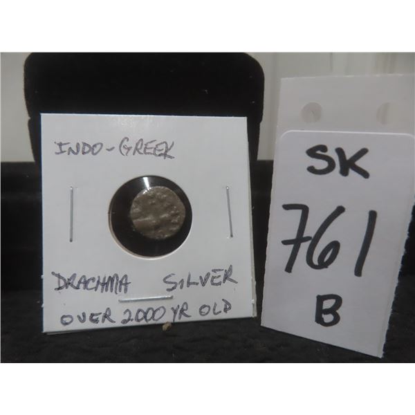 Indo-Greek Drachma Silver Coin, More Than 2000 Years Old