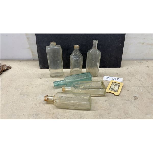 Lot of 6 Antique Glass Bottles - Rawleigh's, J.R. Watkins Co., Garton's H.P. Sauce & Others