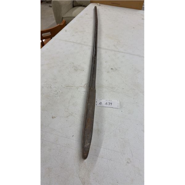 Antique Iron Pry Bar / Lever Tool with Tapered Flat End