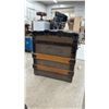 Image 2 : Antique Flat-Top Steamer Trunk with Oak Slats, Metal Hardware & Inside Tray, 20 x 28 x 19