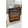 Image 3 : Antique Flat-Top Steamer Trunk with Oak Slats, Metal Hardware & Inside Tray, 20 x 28 x 19