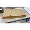 Image 10 : Antique Flat-Top Steamer Trunk 23 x 34 x 19 with Wood Slats and Brass Hardware