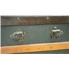 Image 6 : Antique Flat-Top Steamer Trunk 23 x 34 x 19 with Wood Slats and Brass Hardware