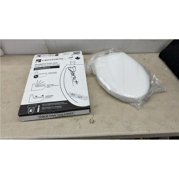 Bro Fell Non-Electric Bidet Attachment & Centoco Elongated Toilet Seat, White, Antimicrobial, Slow