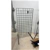 Image 2 : Two Black Metal Gridwall Display Panels with T-Base Stands and Display Hooks 51 x 24 x 24